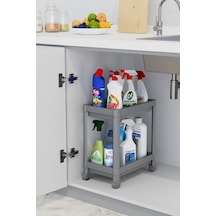Life 2 Katlı Tekerlekli Tezgah Altı Gri Banyo Mutfak Rafı Mıt1123 Siyah Life 2 Katlı Tekerlekli Tezgah Altı Gri Banyo Mutfak Rafı Mıt1123 Siyah