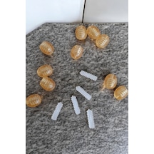 Kolye Klipsi Vidalı Klips Kilit Aparatı Bileklik Klipsi Düğüm Gizleyici Vida 1 Adet Kehribar Klips