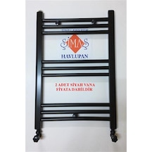 600x700 Siyah Havlupan + 2 Adet Siyah Vanalı - 9 Borulu