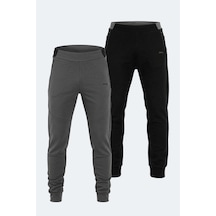 Slazenger Vessel 2 Li Set Erkek Eşofman Altı Siyah - Koyu Gri