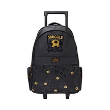 Petityu Smiggle Gold Futbol Toplu Siyah Çekçekli Okul Sırt Çantası Siyah