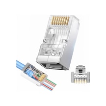 Primex Px-660m6 Cat6 Metal Rj45 Jack Utp Konnektör 100'lü Paket, Yeni Nesil Ağ Kablosu Ucu Ethernet