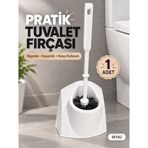 Beylini Tuvalet Klozet Fırçası Seti Wc Banyo Temizlik Fırçası Ve Kabı Beyaz