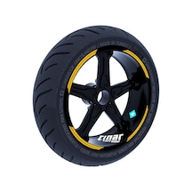 Double Stripe Tasarımlı Yaldızlı Gold Jant Şeridi Sticker Çınar Extreme