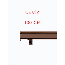 Ceviz Dekoratif Perde Alüminyum Dekoratif Ray Korneşi 100 Cm