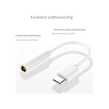 1744 Type C To 3.5mm Kulaklık Ses Çevirici Dönüştürücü Usb Type-c Male To 3.5 Mm Female Stereo Audio Adapter Aux Adaptör Samsun Modeller İle Uyumlu Değildir
