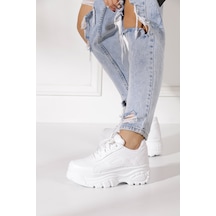İmershoes Sneaker Kadın Spor Ayakkabı Yüksek Taban Siyah - Beyaz (330972086)