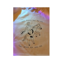 Tarzsokak Unisex Oversize Cowboy Tshirt Beyaz