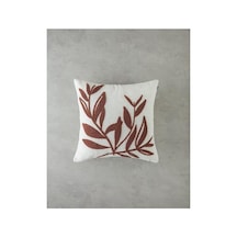 Nakışlı Kırlent Kılıfı 45x45 Cm Ekru Diğer