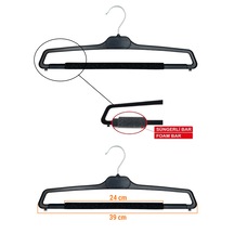 Pantolon Askısı, Süngerli Pantolon Askısı Siyah, 10 Adet Siyah