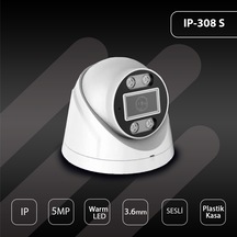 Hs Ip-308s 5mp Ip 3.6mm Warm Led Dome Güvenlik Kamerası Seslı