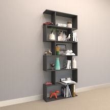 Rafkestir Salem Suntalam Kitaplık ( 80 X 192 Cm ) Antrasit ( Mat )