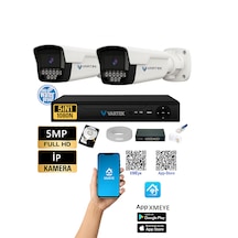 2 Kameralı 1080p İp Güvenlik Kamera Seti 500gb Hdd Uzaktan İzleme Kolay Kurulum Sesli Kamera