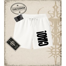 Tarzsokak Gotik & Grunge Streetwear Cıao Unisex Şort Beyaz