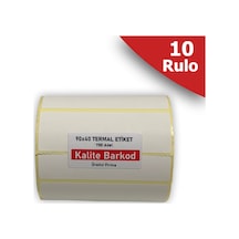 90X40 Termal Etiket 10 Rulo Barkod Etiketi Kalite Barkod