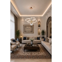 Alora Led Sarkıt Avize Gold ,3 Renk Yanabilen Modern Avize,salon Led Avize