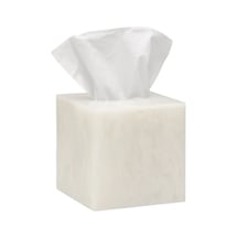 Lal Mendil Kutusu, Kare, Tezgah Üstü, 13.4 X H14.3 Cm - Beyaz Beyaz