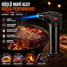 Pürmüz Çakmak 1300 C Turbo Jet Alevli Mangal Kamp Şömine Çakmağı Ayarlanabilir Alev Pürmüz Çakmak Diğer