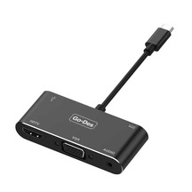 Go Des GD-8761 Type-C to HDMI 4K & VGA & Aux Dönüştürücü Adaptör USB 3.0 - Siyah ZORE-260173