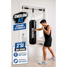 Spor Byfit 70 Cm x 25 Cm Boks Kum Torbası Ve Barfiks Demiri Siyah