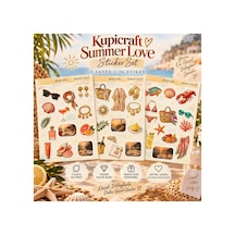 3 Sayfa Summer Love Sticker Set Ajanda Journal Scrapbook Yaz Temalı Etiket 0