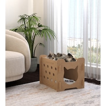 Suba Home Mdf Kedi Evi Oyun Evi Kedi Yatağı Ahşap 50 CM