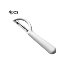 Pazly Cbtx Paslanmaz Çelik Yuvarlak Saplı Soyucu Şeker Kamışı Kazıyıcı Meyve Düzlemi Beyaz, Küçük Boy Beyaz