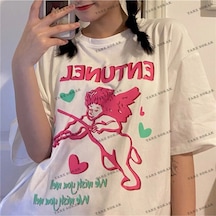Adrift Y2k Unisex Harajuka Anime Retro Kawai Kuromi T-shirt Kod Rertr Tarzsokak 6701 Beyaz