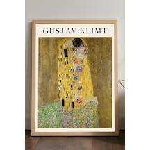 Gustav Klimt Doğal Ahşap Çerçeveli Poster, Dekoratif Sanatsal Duvar Tablosu