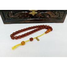 Omari Usta Havşalı Fıçı Kesim Sıkma Kehribar Tesbih 9.5x9.5