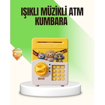 Sarı Elektronik Şifreli Atm Görünümlü Çocuk Kumbarası Uczzzsam51müzikliışıklıkumbara-6