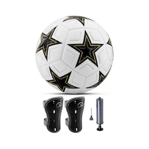 3lü Set Futbol Topu Tekmelik Şampiyonlar Ligi Pompalı Sert Zemin Halı Saha Futbol Topu New Black No5 Açık Kahverengi