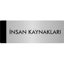 Metal Yönlendirme Levhası, Departman Kapı Isimliği İnsan Kaynakları 7x20 Cm Gümüş Renk