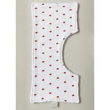 Joyous Mom & Kids Çift Taraflı Muslin Omuz Bezi Kalpli-beyaz 12'li Paket