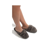 Twigy Mammy Peluş Kadın Ev Terliği Gri 37/41 Gri