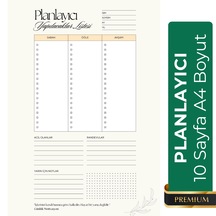 10 Adet Planlayıcı A4 Boyutundadır