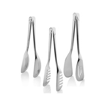 3'lü Lüx Servis Seti Makarna-pasta-salata Maşası 3parça Çelik Gri