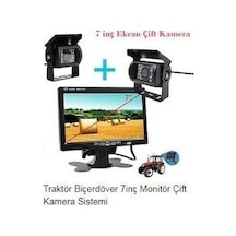 Traktör Biçerdöver 7Inç Monitör Çift Kamera Sistemi 7 Inş 20Metre