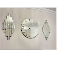 Set03 Ritim Ay Duvar Saat Seti 70 Cm Çok Renkli