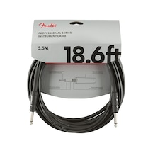 Fender 0990820020 Professional Enstrüman Kablosu 5.5m - Siyah Uzun Mesafe Bağlantılar İçin Güvenilir Siyah Kablo Altın Uçlu Jaklar