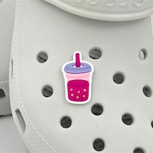 Crocs Terlik Süsü Ve Aksesuarı , Çanta Süsü Jibbitz Asitli İçeçek Bardağı 02 Görsel Logo Aksesuar Fuşya-pembe-lila-beyaz