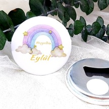Morlu Gökkuşağı Kız Bebek Açacak Magnet Hediyelik 15 Adet