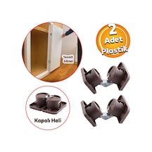 Yuvarlak Kafalı Gizli Gömme Plastik 2 Adet Dolap Kapak Mobilya Katlanır Masa Menteşesi Kahverengi