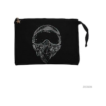 Zepplin Giyim Defender Helmet Siyah Clutch Astarlı Cüzdan / El Çantası Siyah