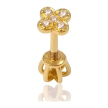 14 Ayar Altın Piercing Tragus Küpe T035
