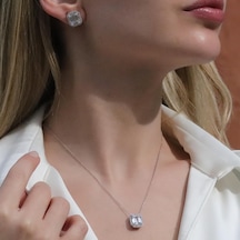 Baget Taşlı Gümüş Set Gümüş