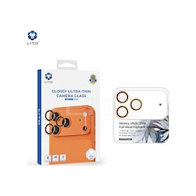 Lito Glossy Ultra İnce iPhone Uyumlu 17 Pro Max Kamera Koruyucu Orange Turuncu
