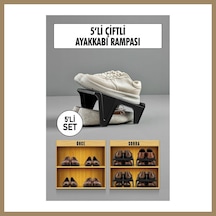 Bezos 5 Li Set Çiftli Ayakkabı Rampası & Ayakkalık Düzenleyici & Organizer 22 Çok Renkli