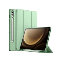 Samsung Galaxy Uyumlu Tab S9 Fe Plus X610 12.4 İnç Kılıf Premium Silikon Kalem Bölmeli Smart Case Kapaklı Kılıf