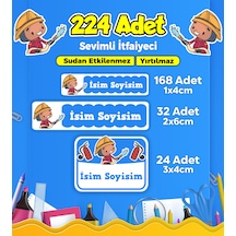 Sevimli İtfaiyeci Temalı Okul Kreş Kişiye Özel İsim Etiket Seti - Model 206 Çok Renkli